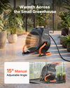 VEVOR Greenhouse Heater, 1500W Electric PTC Space Heater with Thermostat, Fan, Low & High Heat Modes, 15° Adjustable Angle, Overheat Protection, for Grow Tent, Greenhouse, Flower Room, Home Office