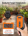 VEVOR Greenhouse Heater, 1500W Electric PTC Space Heater with Thermostat, Fan, Low & High Heat Modes, 15° Adjustable Angle, Overheat Protection, for Grow Tent, Greenhouse, Flower Room, Home Office