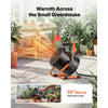 VEVOR Greenhouse Heater, 1500W Electric Space Heater with Thermostat, Fan & High Heat Modes, 25° Adjustable Angle, IPX4 & Overheat Protection, for Grow Tent, Greenhouse, Flower Room, Home Office