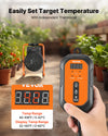 VEVOR Greenhouse Heater, 1500W Electric Space Heater with Thermostat, Fan & High Heat Modes, 25° Adjustable Angle, IPX4 & Overheat Protection, for Grow Tent, Greenhouse, Flower Room, Home Office