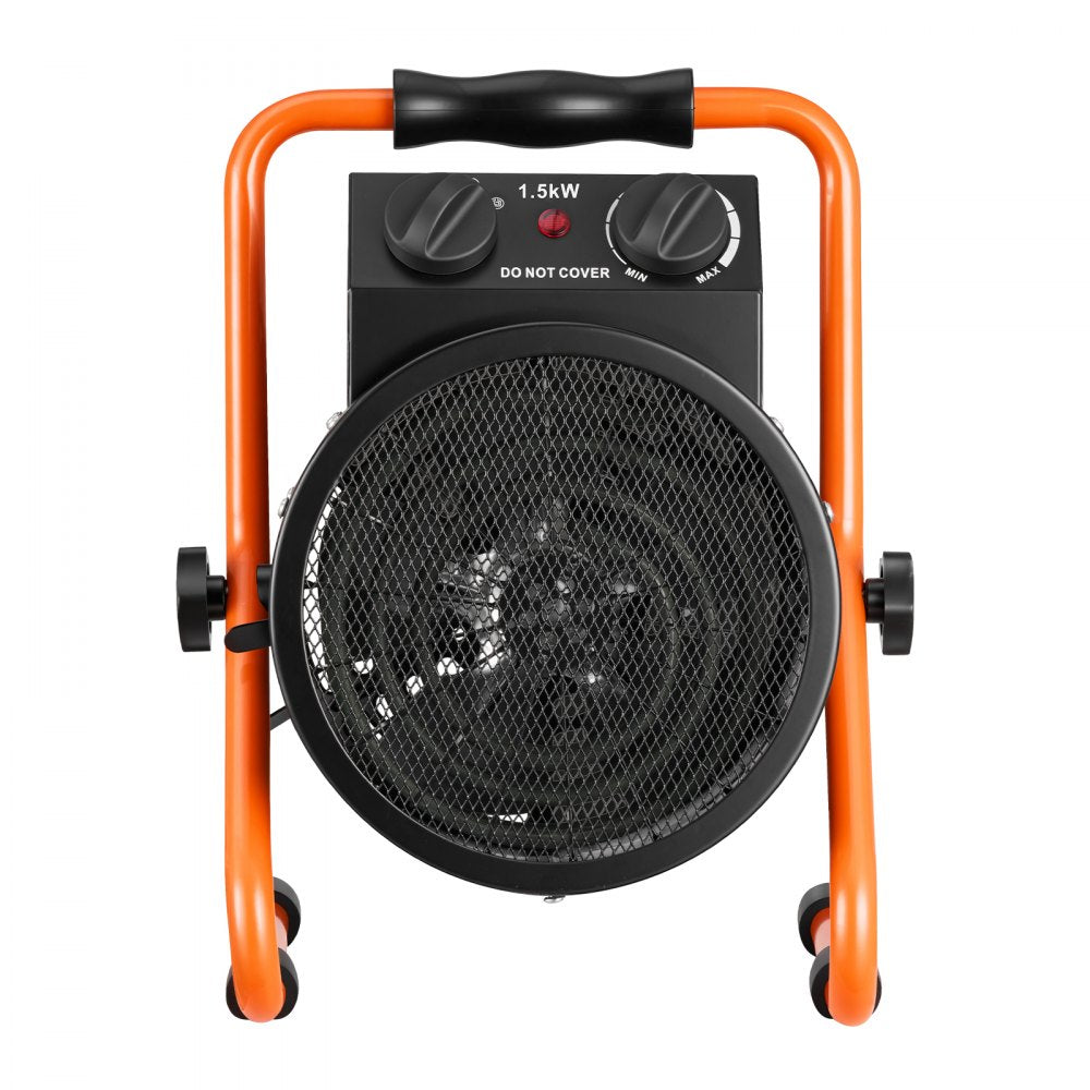 VEVOR Greenhouse Heater, 1500W Electric Space Heater with Fan & High Heat Modes, IPX4 Protection, 25° Adjustable Angle, Overheat Protection, for Grow Tent, Small Greenhouse, Flower Room, Home Office