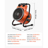 VEVOR Greenhouse Heater, 1500W Electric Space Heater with Fan & High Heat Modes, IPX4 Protection, 25° Adjustable Angle, Overheat Protection, for Grow Tent, Small Greenhouse, Flower Room, Home Office