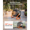 VEVOR Greenhouse Heater, 1500W Electric PTC Space Heater with Fan, Low & High Heat Modes, 40° Adjustable Angle, Overheat Protection, Portable for Grow Tent, Small Greenhouse, Flower Room, Home Office