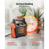 VEVOR Greenhouse Heater, 1500W Electric PTC Space Heater with Fan, Low & High Heat Modes, Overheat Protection, Tip-Over Shut-Off, Portable for Grow Tent, Small Greenhouse, Flower Room, Home Office