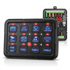 VEVOR 12 Gang Wireless Switch Panel Circuit Control 165 ft Remote Range, for 12-24V Car Truck Pickup Boat UTV SUV, RGB Auto-Dimmable, Toggle Momentary Strobe, 1920W 80A Relay System, Waterproof
