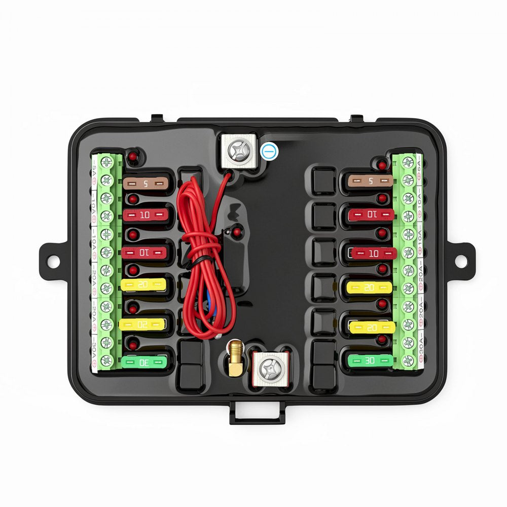 VEVOR 12 Gang Wireless Switch Panel Circuit Control 165 ft Remote Range, for 12-24V Car Truck Pickup Boat UTV SUV, RGB Auto-Dimmable, Toggle Momentary Strobe, 1920W 80A Relay System, Waterproof