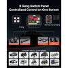 VEVOR 4 Gang Switch Panel RGB Circuit Control Box Backlight Auto-Dimmable, for 12-24V Car Truck Boat ATV UTV SUV, Toggle Momentary Strobe 3 Mode, 1440W 60A, Multifunctional Relay System, Waterproof
