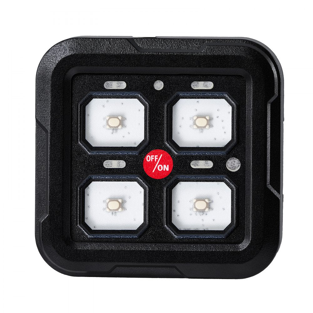 VEVOR 4 Gang Switch Panel RGB Circuit Control Box Backlight Auto-Dimmable, for 12-24V Car Truck Boat ATV UTV SUV, Toggle Momentary Strobe 3 Mode, 1440W 60A, Multifunctional Relay System, Waterproof