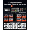 VEVOR 8 Gang Switch Panel RGB Circuit Control Box APP Control Backlight, for 12-24V Car Truck Boat ATV UTV SUV, Toggle Momentary Strobe 3 Mode, 1440W 60A, Multifunctional Relay System, Waterproof