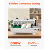 VEVOR Continuous Bag Band Sealing Machine, 0.24-0.47 in/6-12 mm Seal Width, Horizontal Band Sealer Machine with Digital Temperature Control, Stainless Steel Bag Sealer for 0.02-0.8 mm Plastic Bag Film