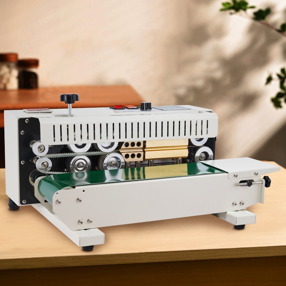 VEVOR Continuous Bag Band Sealing Machine, 0.24-0.47 in/6-12 mm Seal Width, Horizontal Band Sealer Machine with Digital Temperature Control, Bag Sealer for 0.02-0.8 mm Plastic Bags with Count Function