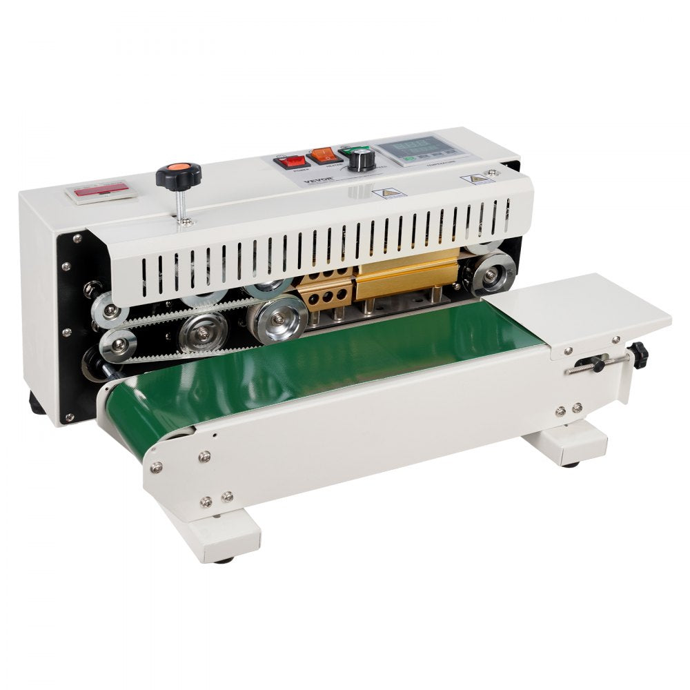 VEVOR Continuous Bag Band Sealing Machine, 0.24-0.47 in/6-12 mm Seal Width, Horizontal Band Sealer Machine with Digital Temperature Control, Bag Sealer for 0.02-0.8 mm Plastic Bags with Count Function