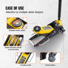 VEVOR Low Profile Floor Jack 2 Ton (4400 lbs) , Heavy Duty Aluminum Hydraulic Racing Floor Jack, Hydraulic Car Jack, Dual Piston Quick Lift Pump, 3.2"-14.6" Height Lifting Range (Yellow)