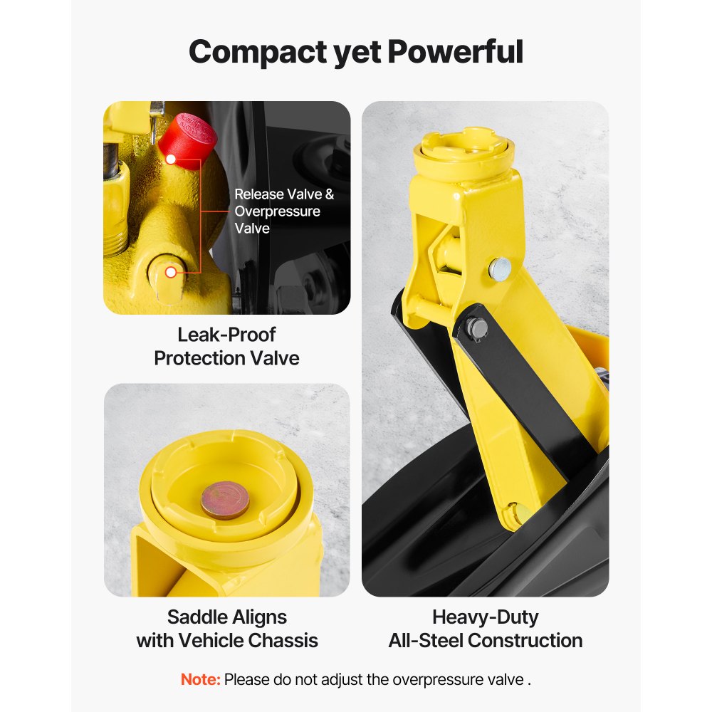 VEVOR Low Profile Floor Jack, 2 Ton (4400 lbs) Capacity, Steel Racing Floor Jack with Stands, Single Piston Quick Lift Pump, Hydraulic Trolley Car Lift for Compact SUVs, Lifting Range 5.1-12.2 Inches