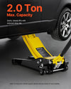 VEVOR Low Profile Floor Jack, 2 Ton (4400 lbs) Capacity, Steel Racing Floor Jack with Dual Pistons Quick Lift Pump, Hydraulic Trolley Car Lift for Sports Cars, Sedans, Lifting Range 2.95-19.9 Inches