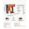 VEVOR Cordless Finish Nailer 20V 16GA Straight Cordless Nailer with Battery, Drives 1-1/4" to 2-1/2" Nails, with 1500 Nails, 2.0Ah Lithium-Ion Battery and Charger, with Ergonomic Handle, Lightweight