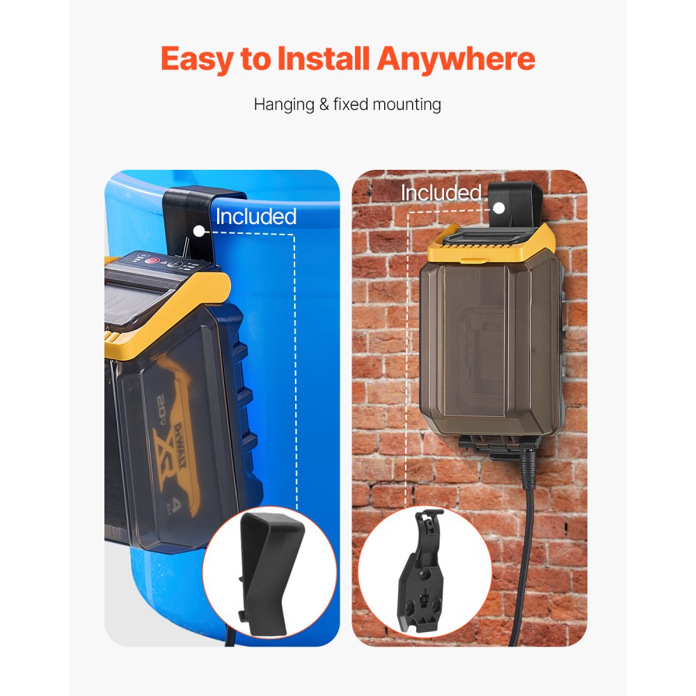 VEVOR Cordless Submersible Water Transfer Pump, 528GPH, Portable Sump Pump with G3/4" Garden Hose, Compatible with Dewalt 20V MAX Battery (No Battery), Electric Utility Pump for Pool, Garden, Pond
