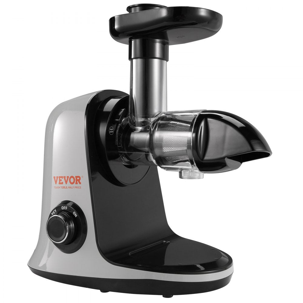 VEVOR Slow Masticating Juicer, Cold Press Juicer Machine with Reverse Function, Quiet Motor Slow Juicer, Juice Extractor Maker Easy to Clean with Brush, for High Nutrient Fruits Vegetables