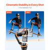 VEVOR Gimbal Stabilizer for Smartphone, 3-Axis Stabilization, Phone Gimbal for Android & iPhone with Magnetic Fill Light, Face Tracking, Gesture Control, Phone Stabilizer for Video Recording Vlogging