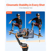 VEVOR Gimbal Stabilizer for Smartphone, 3-Axis Stabilization, Phone Gimbal for Android & iPhone with Face/Object Tracking, Tripod, Portable & Foldable Handheld Phone Stabilizer for Video Recording