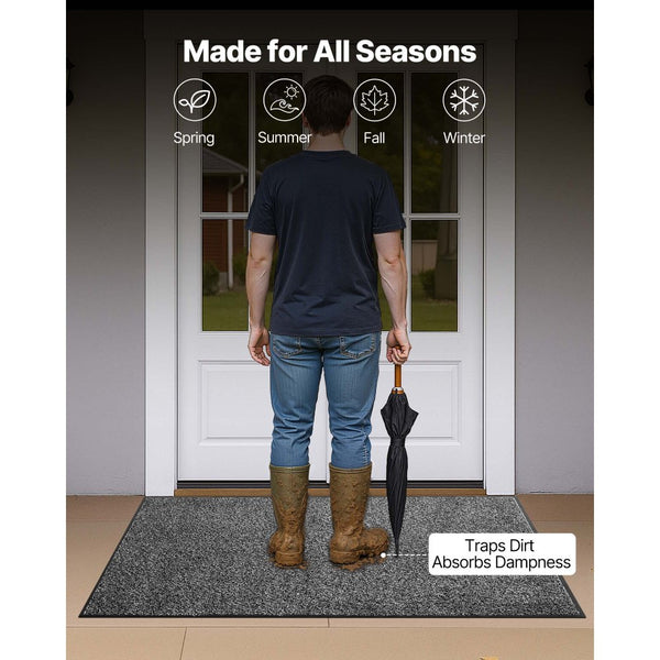 Vevor Door Mat 5' x 3' Commercial Indoor Outdoor Entry Rug Grey New ...