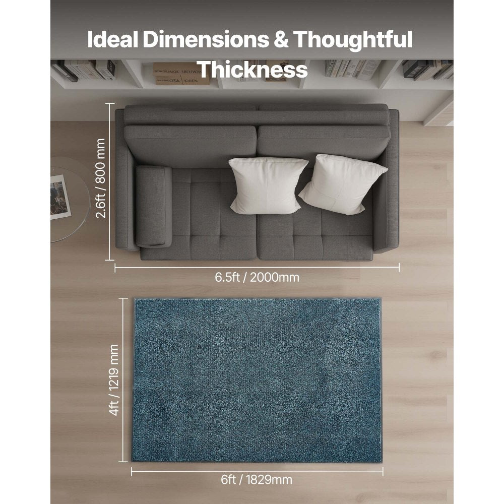 VEVOR Front Door Mat, 6 x 4 ft Commercial Floor Mat for Indoor and Outdoor, Industrial Entrance Carpet with PVC Backing, Heavy Duty Washable Entry Rug for Hallway, Kitchen, Balcony, Garage, Slate Blue