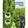 VEVOR Cordless Pole Hedge Trimmer, 20V Electric Bush Trimmer Kit with 18 Inch Double-Edged Steel Blade, 74-94 Inches Telescoping Design for High Branches (2.0Ah Battery and Fast Charger Included)