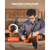 VEVOR Cordless Handheld Planer, 3-1/4-Inch Cut Width, 15000 RPM Electric Hand Wood Planer with Brushless Motor, Adjustable Cut Depth for Woodworking, Compatible with VEVOR 18V Battery (Bare Tool Only)