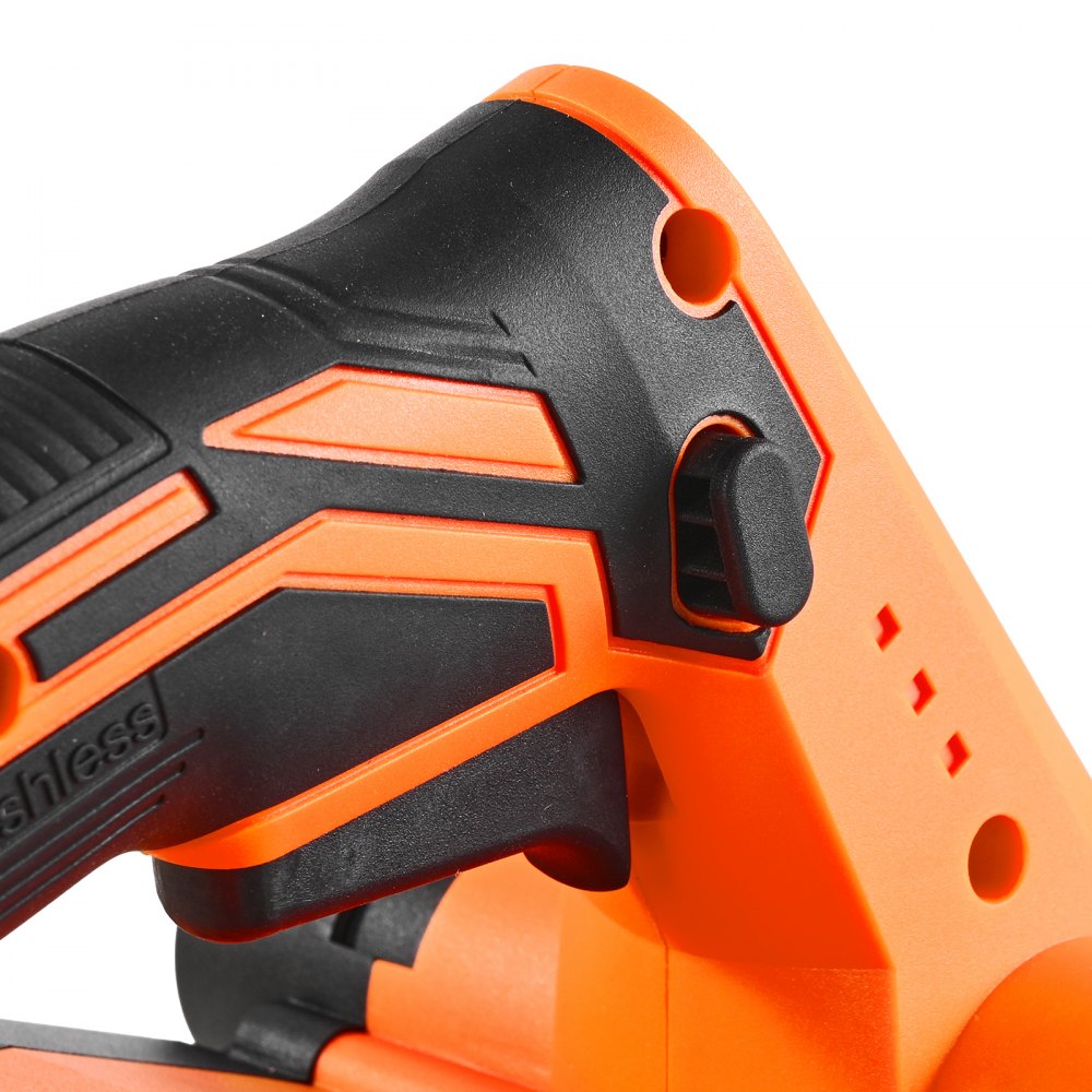 VEVOR Cordless Handheld Planer, 3-1/4-Inch Cut Width, 15000 RPM Electric Hand Wood Planer with 4.0 Ah 18V Lithium Battery, Brushless Motor, Adjustable Cut Depth, Dust Collection Bag, for Woodworking