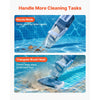 VEVOR Handheld Pool Vacuum, 26 GPM Cordless Spa Hot Tub Vacuum with Extension Pole, 60 Mins Running Time, Powerful Suction for Leaves and Debris, Rechargeable Pool Cleaner for Above Ground Pools