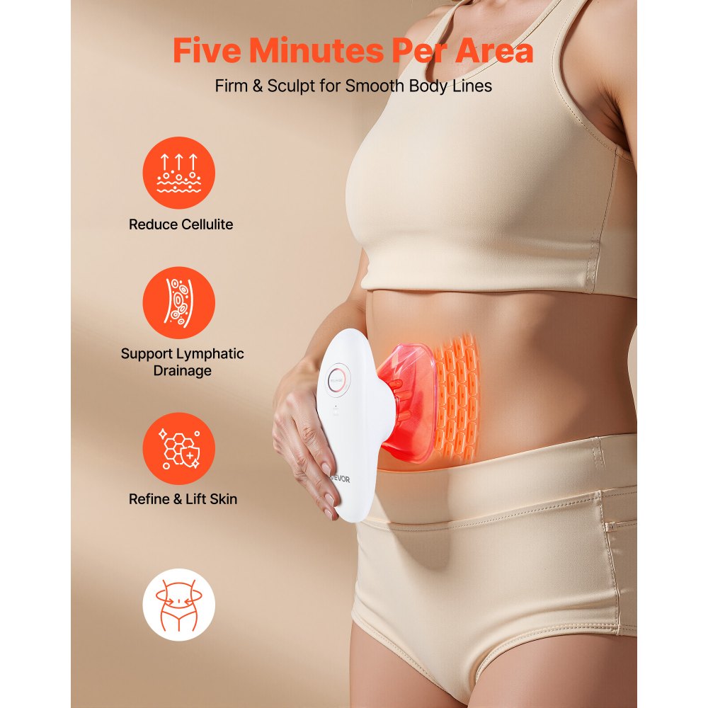 VEVOR Body Sculpting Machine, 3-in-1 Electric Cellulite Massager with 3 Adjustable Functional Modes, Skin Tightening Cupping Therapy Tool with 60 Min Wireless Use, for Back, Belly, Waist, Arms, Legs