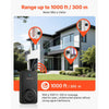 VEVOR Wireless Doorbell Kit, IP54 Waterproof Door Chime Ranges up to 1000 ft, 5 Adjustable Volumes, 48 Ringtones, Easy Installation, Wireless Doorbell Ideal for Home, Doorway, Classroom, Office, Black