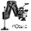 VEVOR Multi-Directional Microscope with Spring Bracket Micro Inlaid Mirror, for Diamond Setting Jewelry Making Engraving, 7X-45X Continuous Magnification, Jewelry Microscope with Adjustable LED Light
