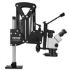 VEVOR Multi-Directional Microscope with Spring Bracket Universal Ball Vise, for Diamond Setting Jewelry Making Engraving, 7X-45X Continuous Magnification, Micro Inlaid Mirror with Adjustable LED Light