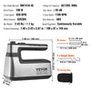 VEVOR Cordless Electric Hand Mixer, 100W, Continuously Variable Electric Handheld Mixer, with Turbo Boost Beaters Dough Hooks Storage Bag, Baking Supplies for Whipping Mixing Egg Cookie Cake Cream