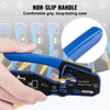 VEVOR RJ45 Crimp Tool Kit, Cat5e/Cat6/Cat6a Pass Through Ethernet Crimper for 8P8C Modular Plugs with 20pcs Connectors and 20pcs Covers, Wire Stripper and Network Tester