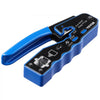 VEVOR RJ45 Crimp Tool Kit, Cat5e/Cat6/Cat6a Pass Through Ethernet Crimper for 8P8C Modular Plugs with 20pcs Connectors and 20pcs Covers, Wire Stripper and Network Tester
