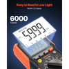 VEVOR Digital Multimeter, 6000-Count TRMS DC/AC Voltmeter Current Tester, Auto-Ranging Multimeter for Current Voltage Resistance Capacitance Temperature Diodes Continuity Low Impedance Measurment