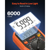 VEVOR Digital Multimeter, 6000-Count TRMS DC/AC Voltmeter Current Tester, Professional NCV Multimeter for Current Voltage Resistance Capacitance Duty-Cycle Tempetature Diodes Continuity Live Wire Test