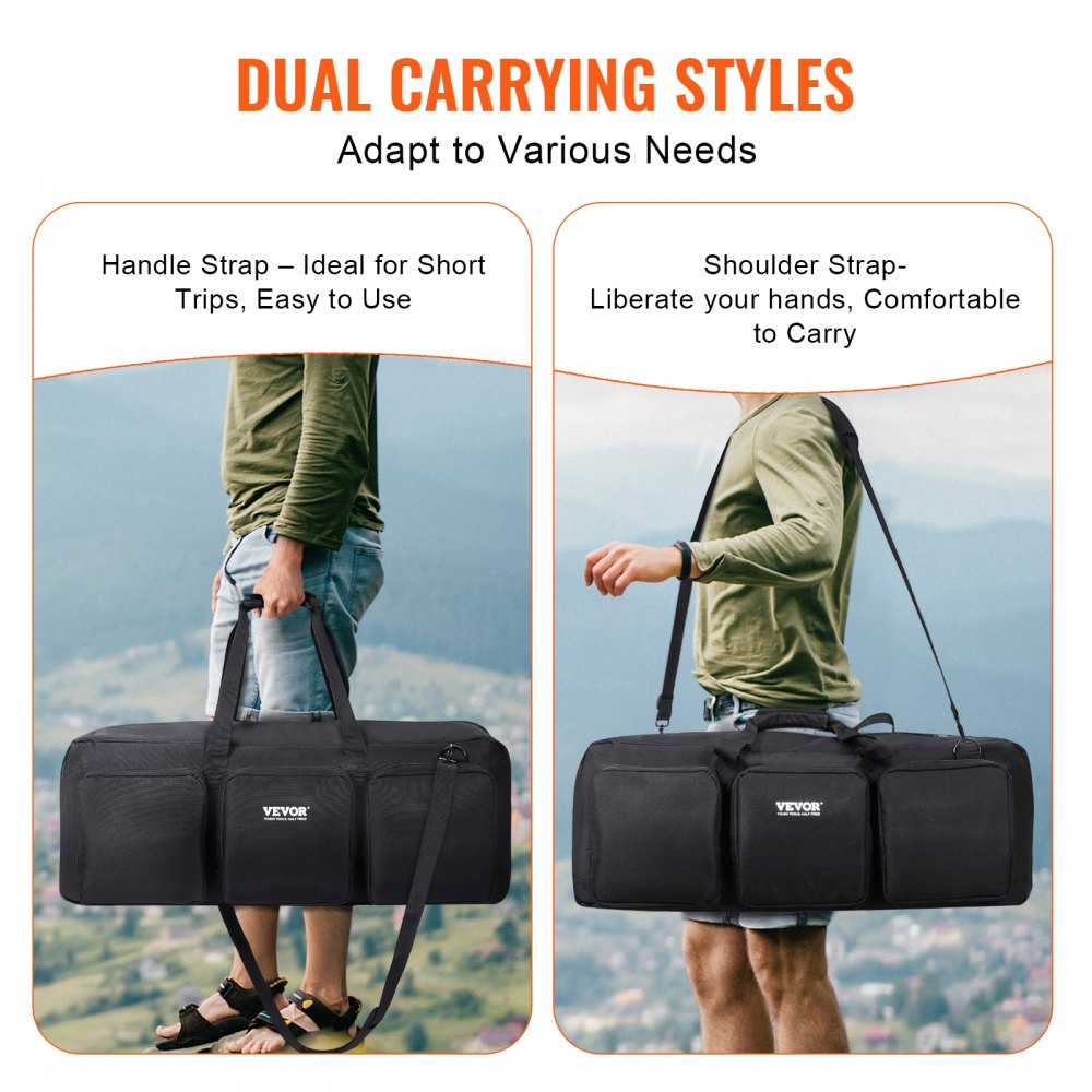 VEVOR Telescope Case, 30”, Telescope Storage Bag with Fixed Buckles, Multi-Pocket & Detachable Divider, Shock-Absorbent Telescope Travel Carrying Case for Optical Tube & Tripod, Counterweight Pocket