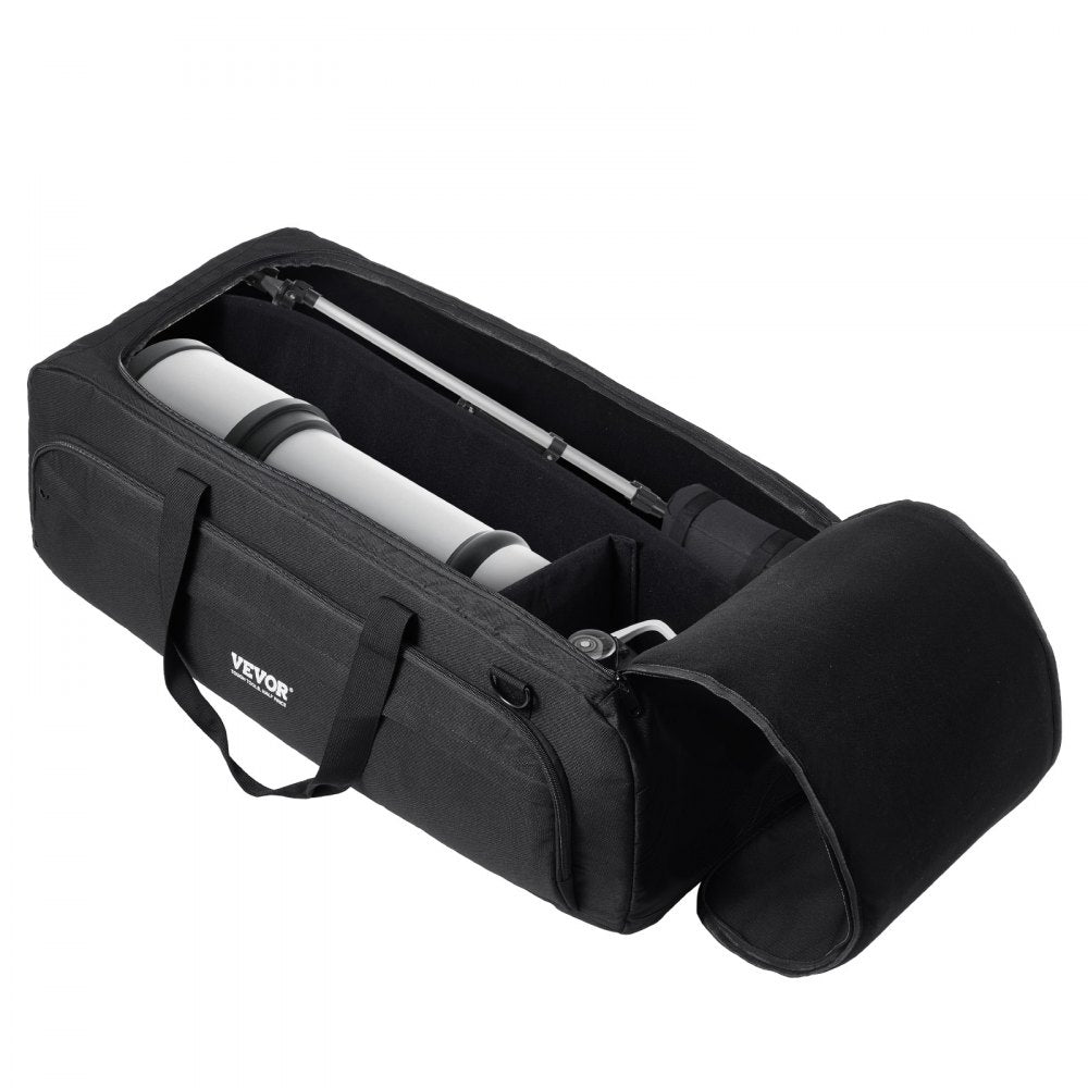 VEVOR Telescope Case, 30.3", Telescope Storage Bag with Fixed Buckles, Multi-Pocket & Detachable Divider, Shock-Absorbent Telescope Travel Carrying Bag for Optical Tube & Tripod, Counterweight Pocket