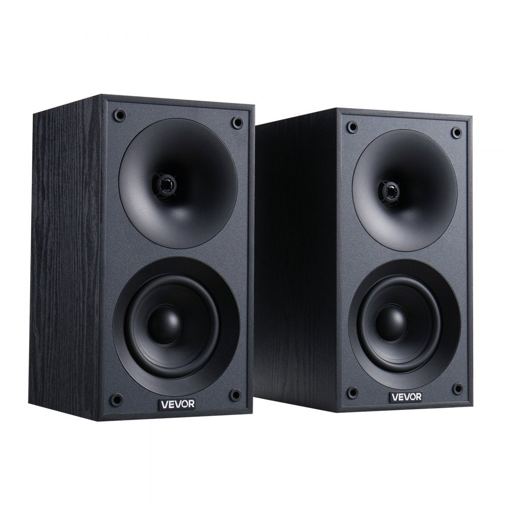VEVOR Passive Bookshelf Speaker, 300W, Book Shelf Stereo Speakers with 4-Inch Woofer and 1-Inch Tweeter, Detachable Grille, 70Hz-20KHz Frequency Response, Wooden Enclosure, for Home Theater (1 Pair)
