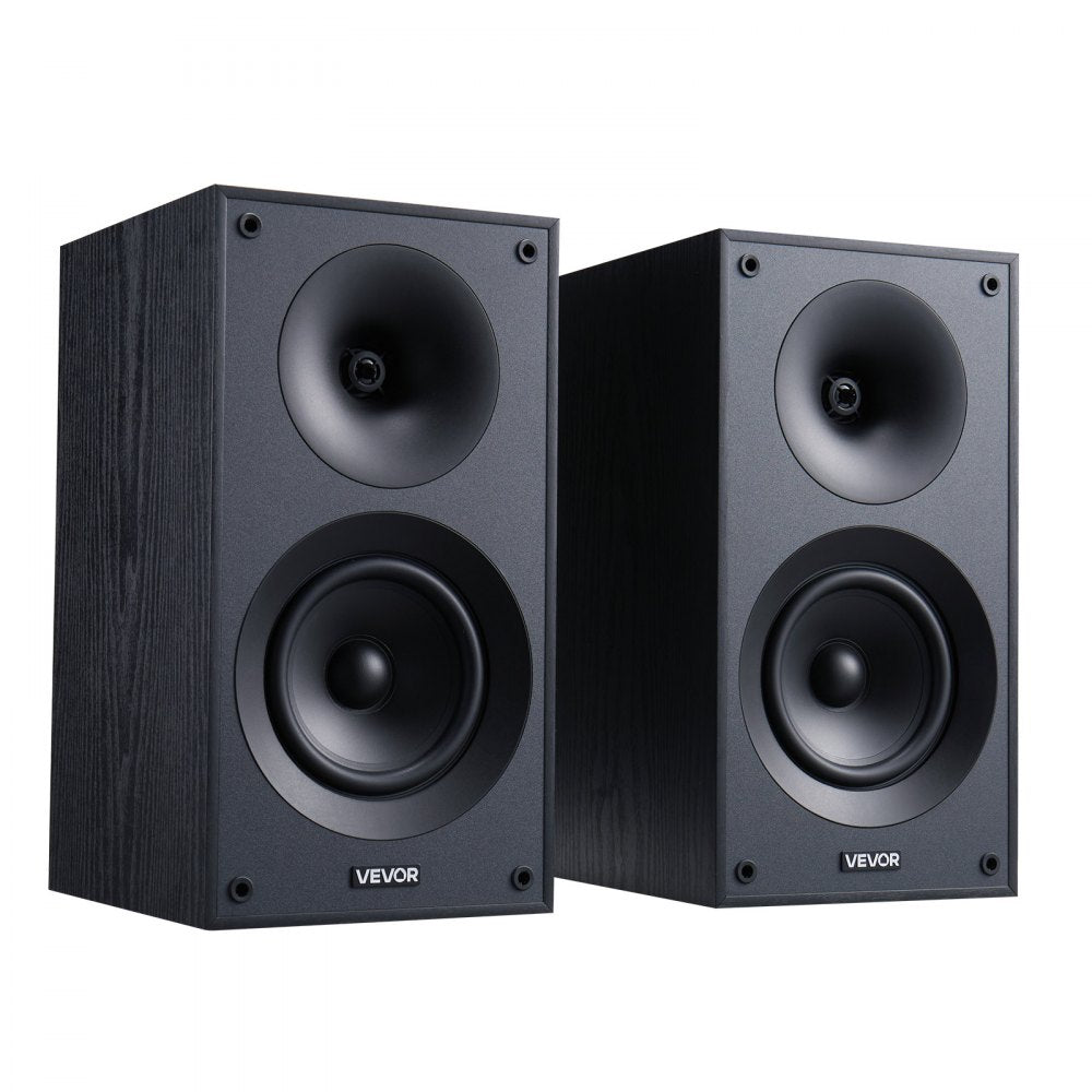 VEVOR Passive Bookshelf Speaker, 300W, Book Shelf Stereo Speakers with 5.25-Inch Woofer and 1-Inch Tweeter, Detachable Grille, 65Hz-20KHz Frequency Response, Wooden Enclosure, for Home Theater (1 Pair)