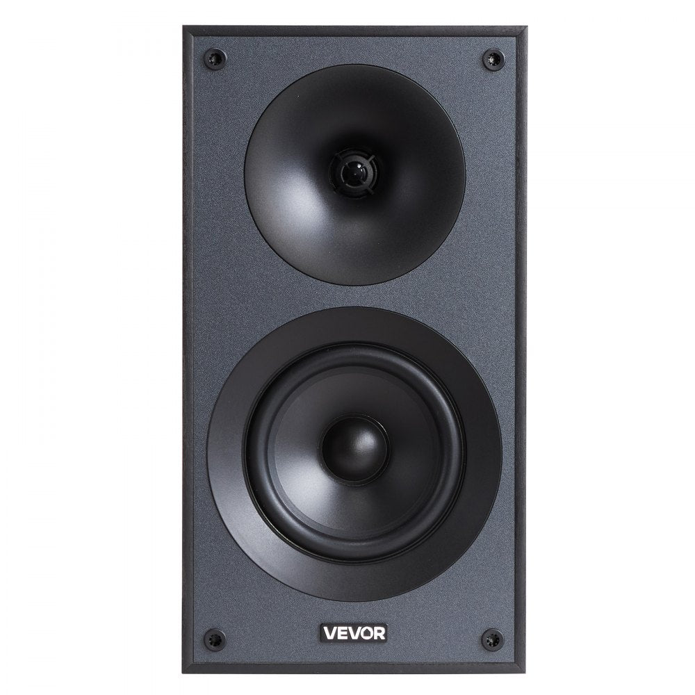 VEVOR Passive Bookshelf Speaker, 300W, Book Shelf Stereo Speakers with 5.25-Inch Woofer and 1-Inch Tweeter, Detachable Grille, 65Hz-20KHz Frequency Response, Wooden Enclosure, for Home Theater (1 Pair)
