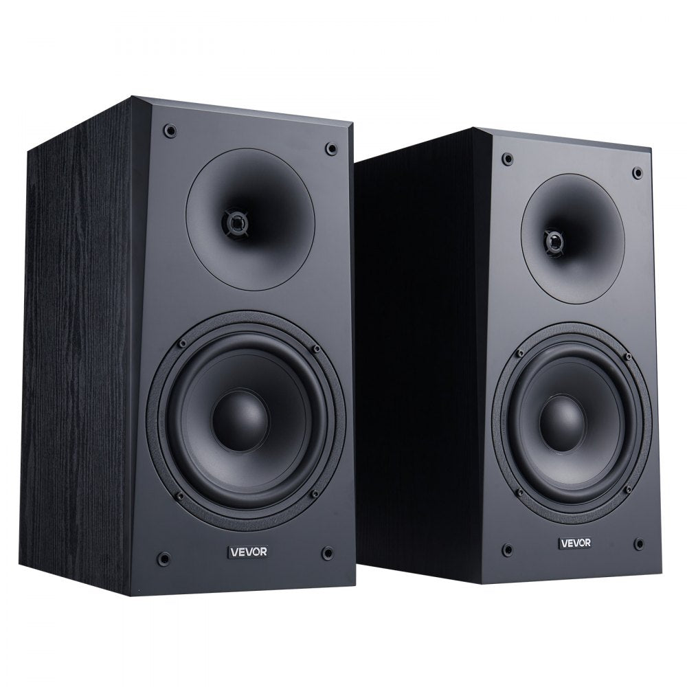 VEVOR Passive Bookshelf Speaker, 300W, Book Shelf Stereo Speakers with 6.5-Inch Woofer and 1-Inch Tweeter, Detachable Grille, 55Hz-20KHz Frequency Response, Wooden Enclosure, for Home Theater (1 Pair)
