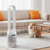 VEVOR Bladeless Tower Fan, 65° Oscillating Standing Fan, 12 Speeds & 4 Modes & 8H Timer, 14.76 ft/s High Velocity Floor Air Circulator, Powerful Airflow for Bedroom, Living Room, Home, Office, White