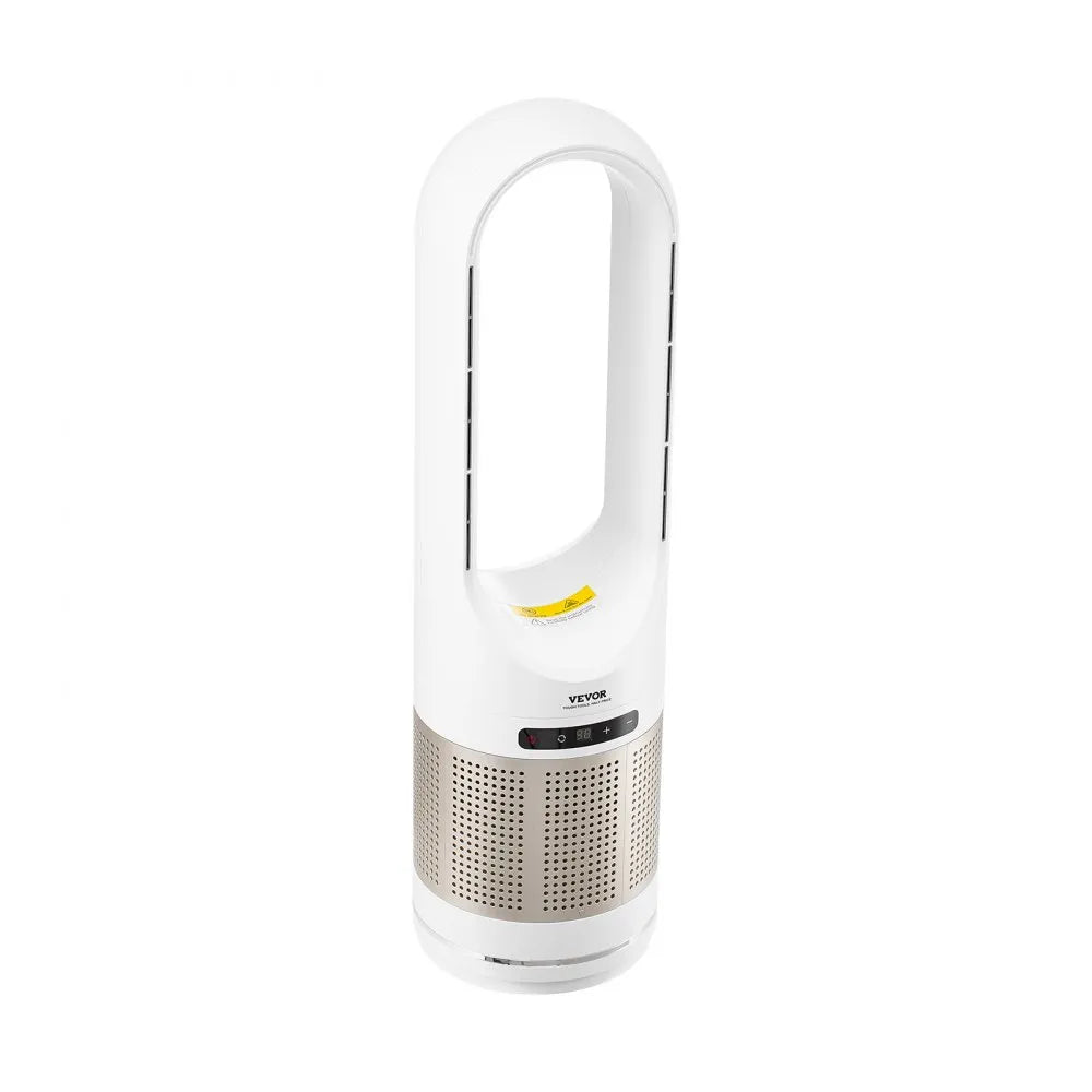 VEVOR Tower Fan Bladeless, 16.4ft/s Velocity Floor Fan that Blows Cold Air, 80° Oscillating 8-Speed Fans, 8H Timer, Standing Fans with H13 HEPA Filtration, Remote Control & Air Purification Mode