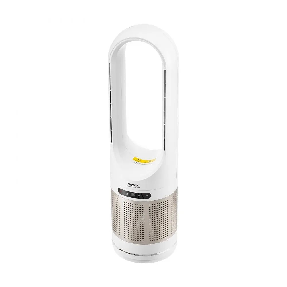 VEVOR Tower Fan Bladeless, 16.4ft/s Velocity Floor Fan that Blows Cold Air, 80° Oscillating 8-Speed Fans, 8H Timer, Standing Fans with H13 HEPA Filtration, Remote Control & Air Purification Mode