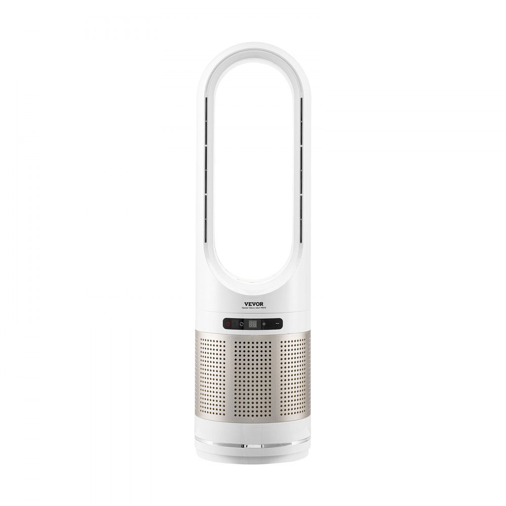 VEVOR Tower Fan Bladeless, 16.4ft/s Velocity Floor Fan that Blows Cold Air, 80° Oscillating 8-Speed Fans, 8H Timer, Standing Fans with H13 HEPA Filtration, Remote Control & Air Purification Mode