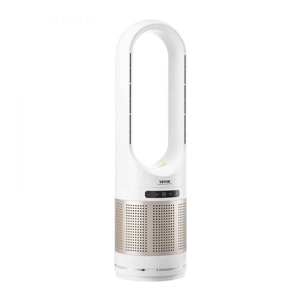 VEVOR Tower Fan Bladeless, 16.4ft/s Velocity Floor Fan that Blows Cold Air, 80° Oscillating 8-Speed Fans, 8H Timer, Standing Fans with H13 HEPA Filtration, Remote Control & Air Purification Mode